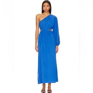 Blue one shoulder summer dress